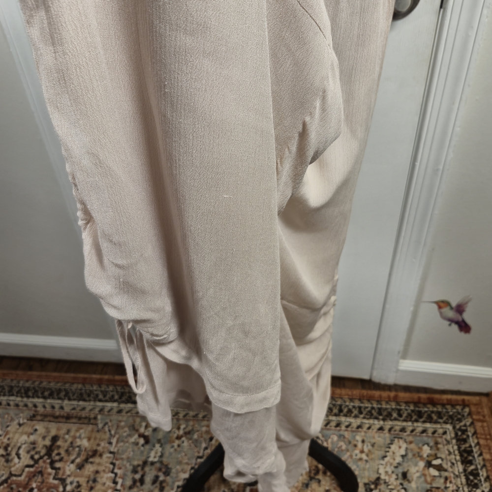 Chic 100% Cotton Wide-Leg Cream/Nude Culotte/Pants Size M Bohemian Flowy - Picture 5 of 7